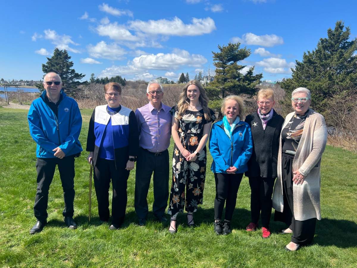 Stella Bowles, centre, is joined by some of the original local and federal politicians who have helped her with the straight pipe project since she was 11. Bernadette Jordan, former MP for the area and federal minister, is pictured to the right.