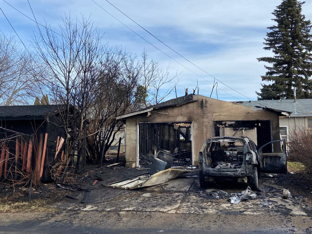 Fire at 93 Street and 129 B Avenue in Edmonton on Monday, April 24, 2023.