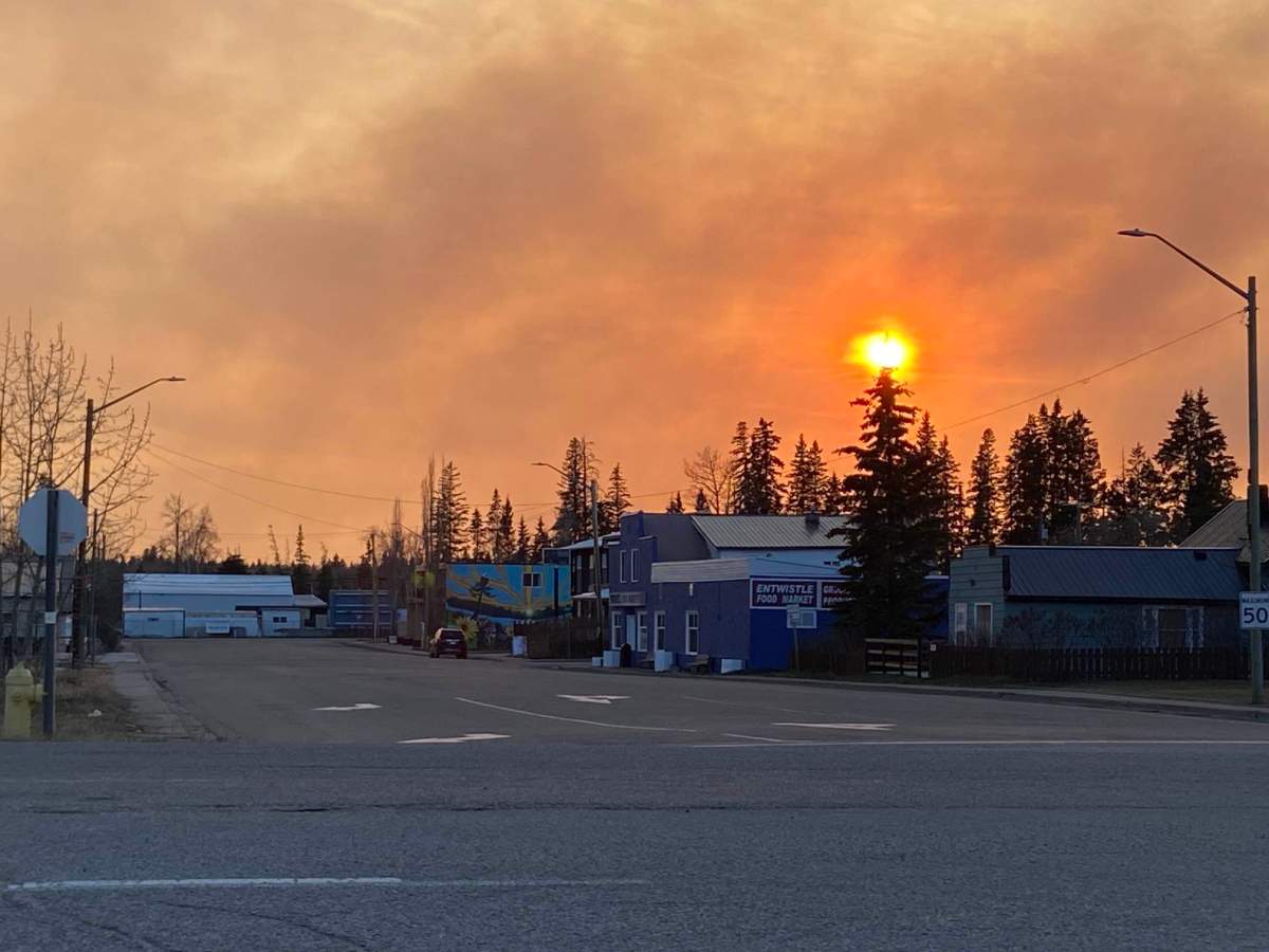 The community of Entwistle was evacuated due to a wildfire on Saturday, April 29, 2023.
