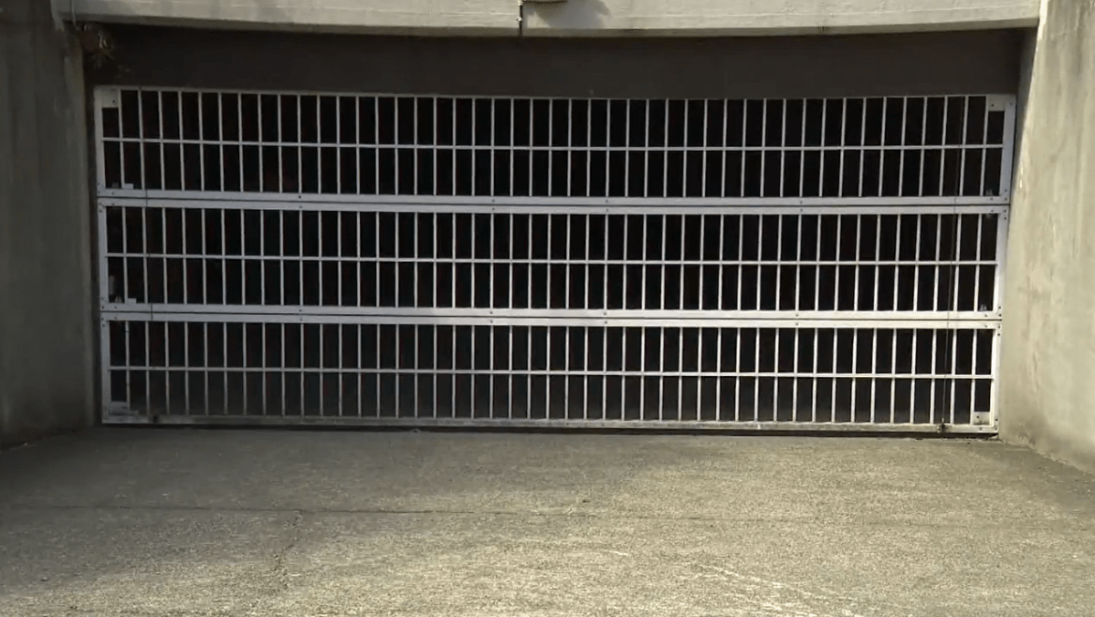 Police, paramedics, neighbours and firefighters all responded when a child became entangled in a garage door on Agnes Street in New Westminster, B.C. on Sun. April 2, 2023.