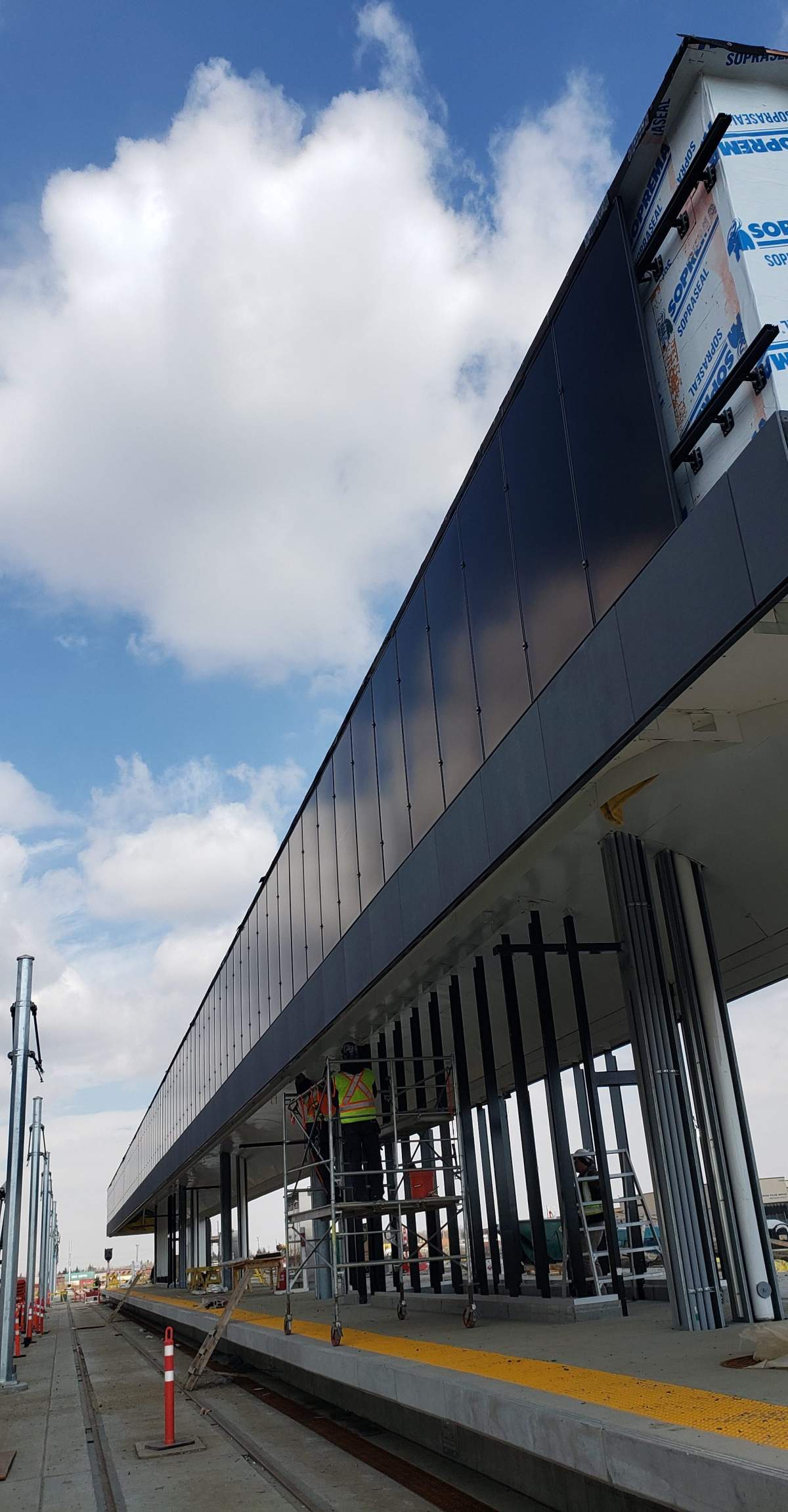 Edmonton's Metro Line LRT is expanding into Blatchford and the stations have solar panels on them to power them.