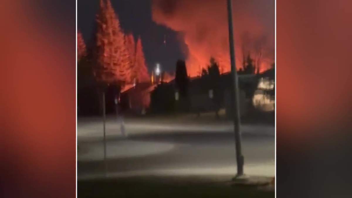 Fire at 93 Street and 129 B Avenue in Edmonton on Monday, April 24, 2023.