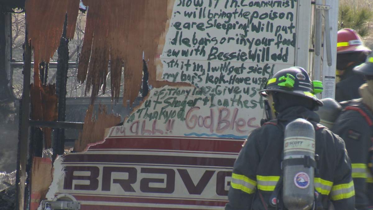 A Winnibego with a storied local history went up in flames Wednesday, as it was heading down Highway 97 near the Kelowna airport.