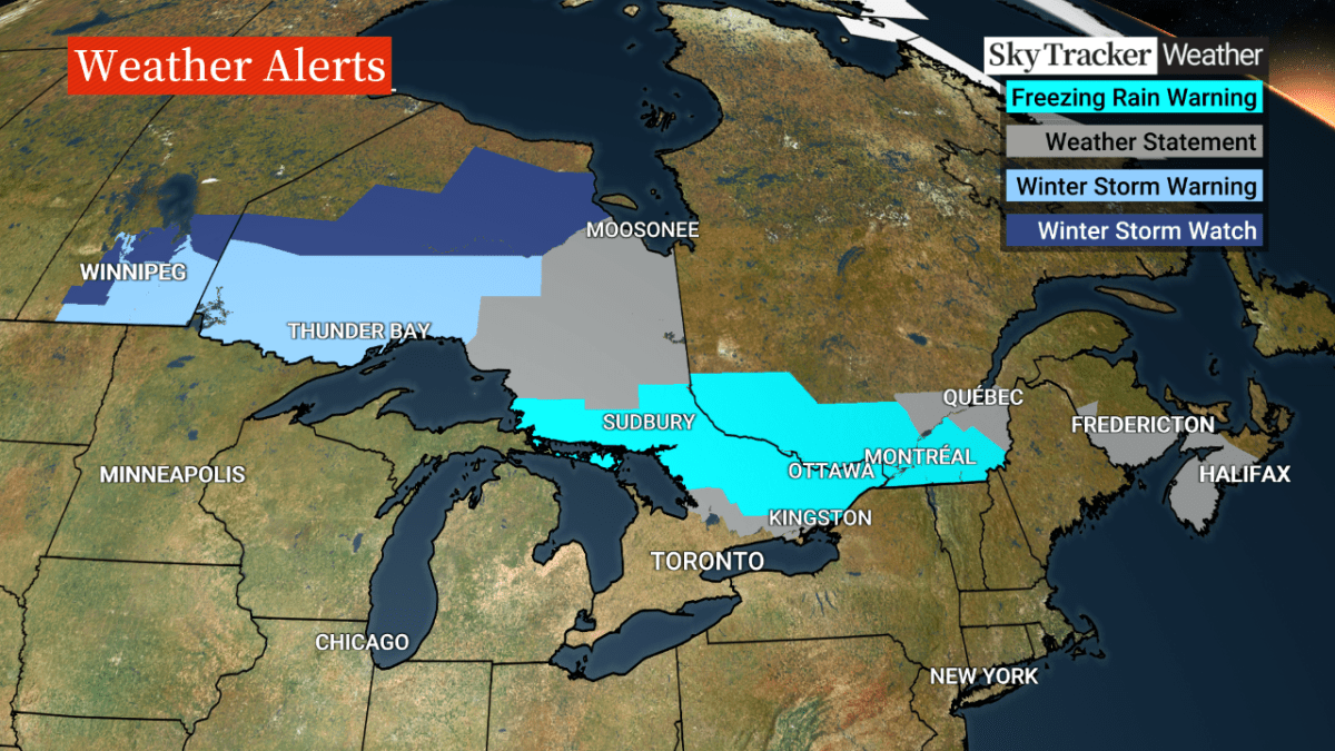 Weather alerts are in place across Canada.