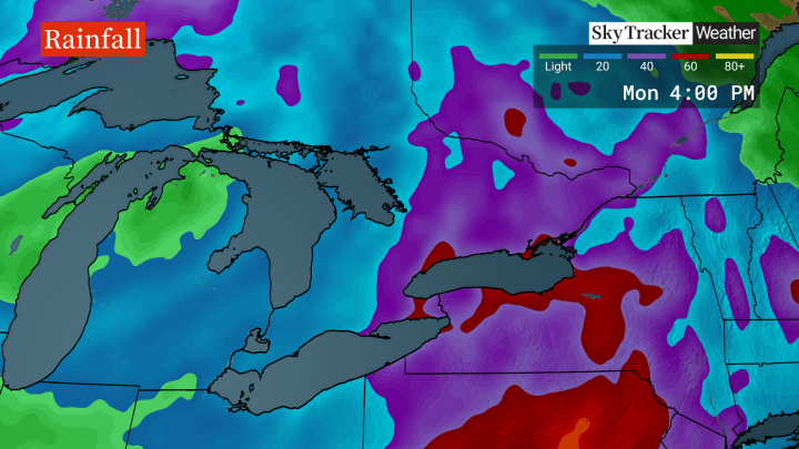 Some parts of southern Ontario could see a month’s worth of rain over just a few days - image