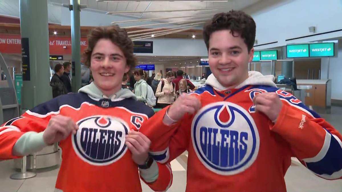 Cole and Logan Bertrand are heading to Los Angeles to cheer on the Edmonton Oilers in round one of the Stanley Cup playoffs.
