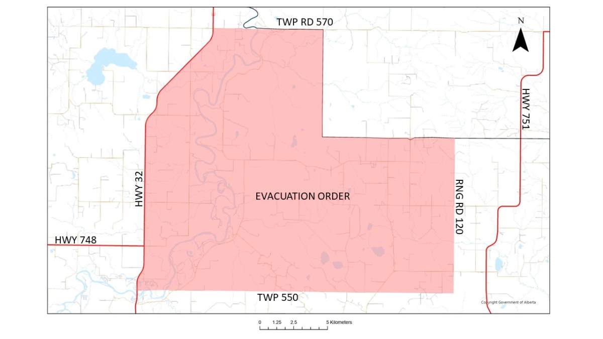 Evacuation zone, May 18, 2023.