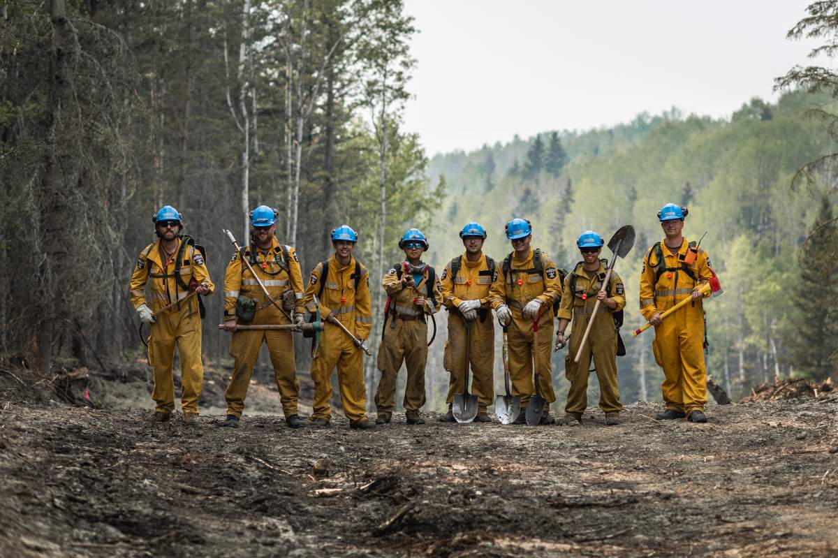 Members from 41 Canadian Brigade Group (CBG) participate in fire prevention operations such as hotspot detection, in Drayton Valley, Alberta, on May 16, 2023, in support of Operation LENTUS 23.