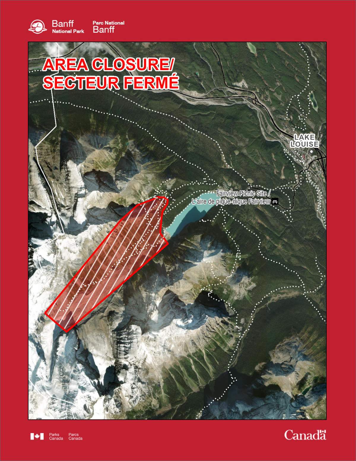 Parks Canada is warning hikers to stay away from Plain of Six Glaciers Trail near Lake Louise, Alta.
