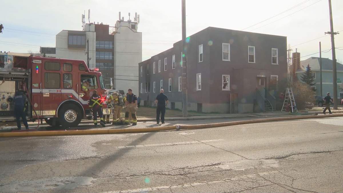 Three people were taken to hospital -- at least one in critical condition -- after firefighters responded to a call at 95 Street and 103 Avenue Monday, May 1, 2023.