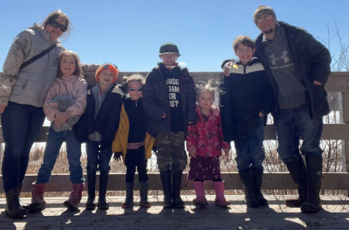 Brittany Tomlison and her family. Tomlison went back to work in September 2022 and has had difficulty finding before-school child care.