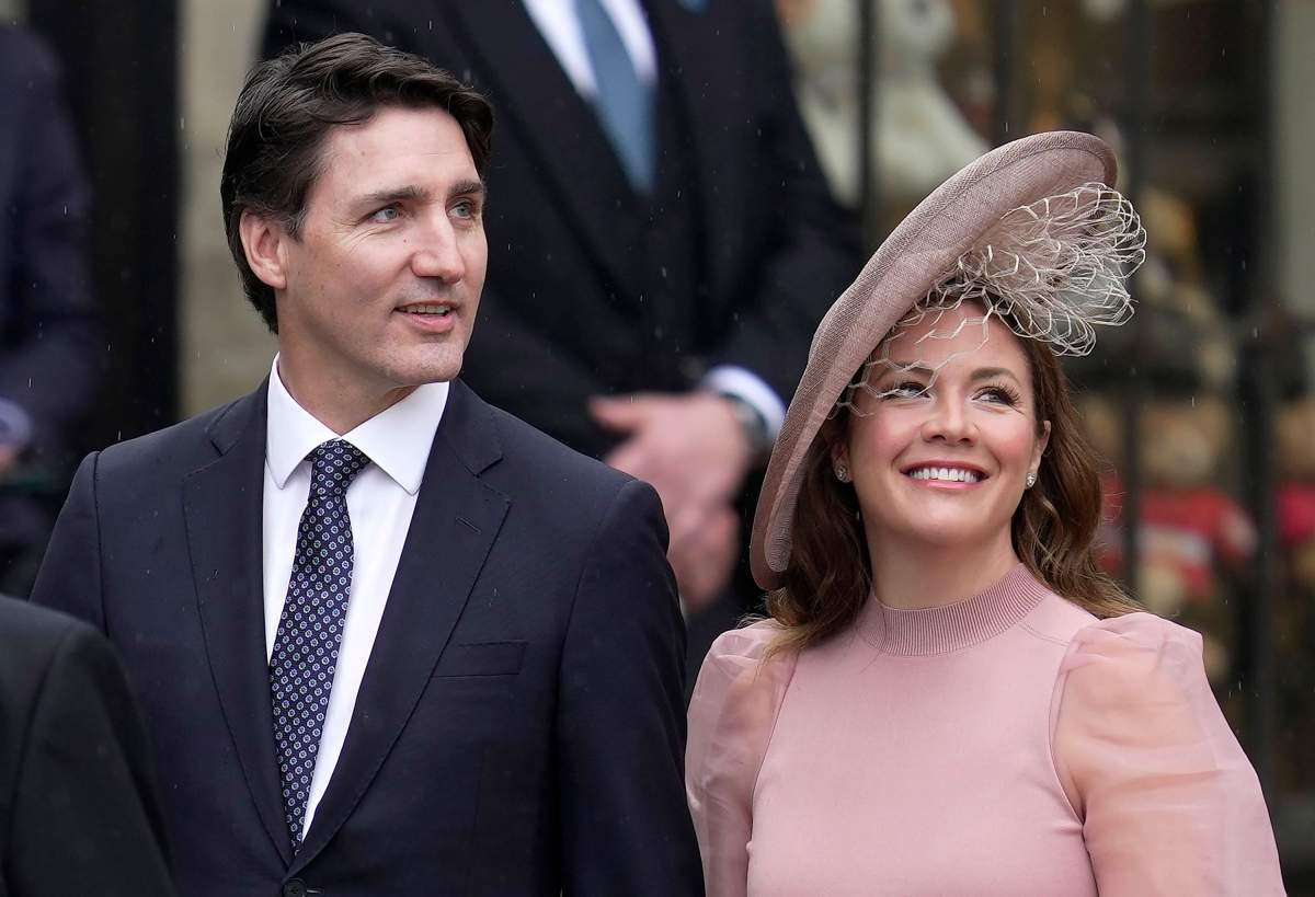 Canadian Prime Minister Justin Trudeau and Sophie Trudeau arrive at Westminster Abbey prior to the coronation ceremony of Britain’s King Charles III in London Saturday, May 6, 2023. (AP Photo/Kin Cheung)