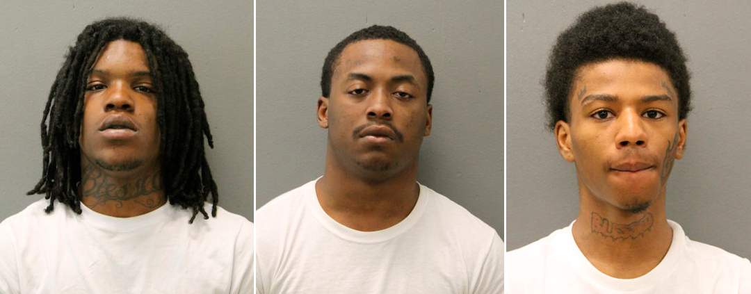 This combo of photos provided by Chicago Police Department shows from left, Trevell Breeland, Joseph Brooks, and Jakwon Buchanan. Four teenagers have been charged in the fatal shooting of a Chicago police officer who was slain last weekend as she was heading home from work, authorities said Wednesday, May 10, 2023.