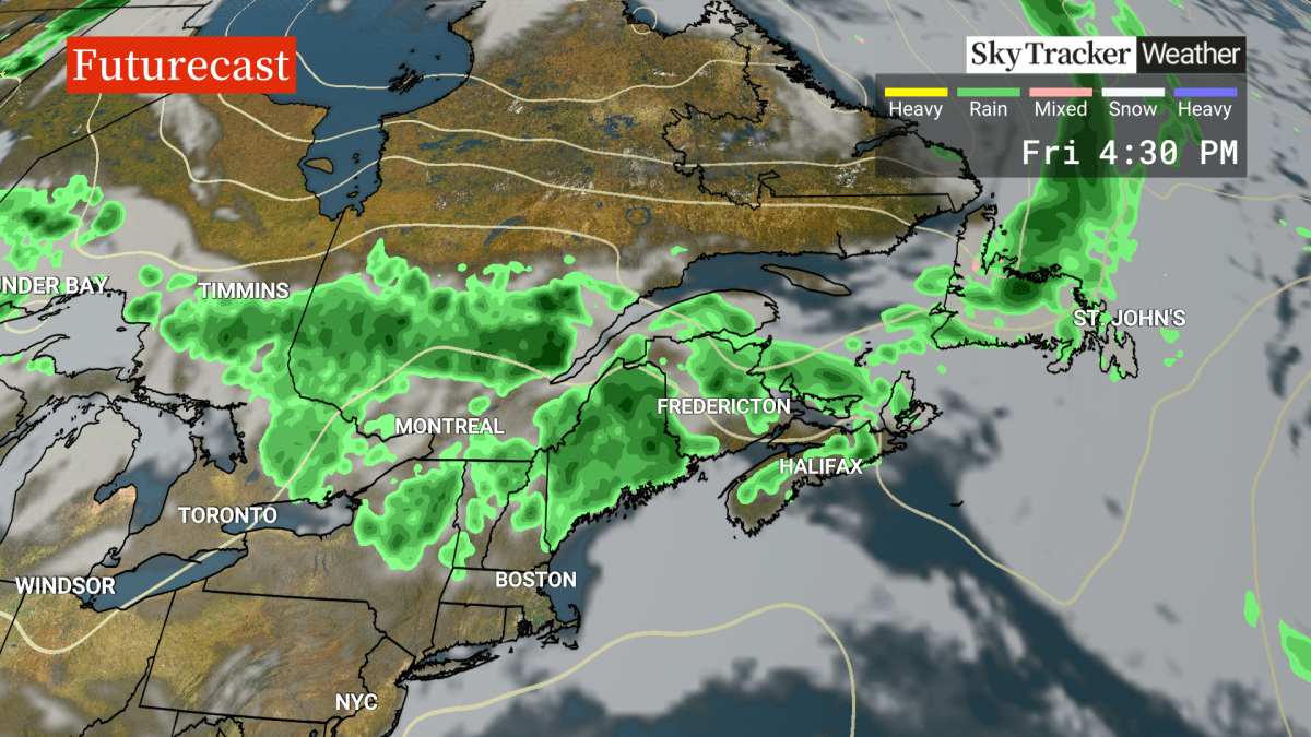 Futurecast showing shower chances Friday, June 2