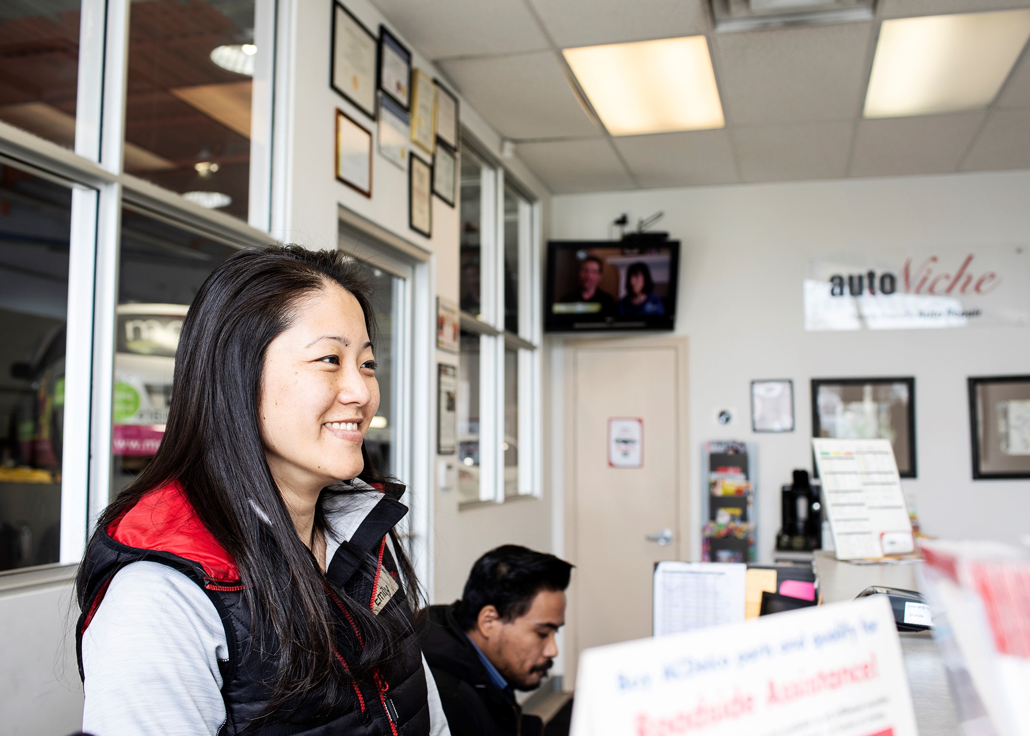 Emily Chung owns autoNiche in Markham, ON. She also teaches aspiring car technicians, but worries about the future. “There’s nothing to motivate the next generation to say ‘let’s build this trade together.’”