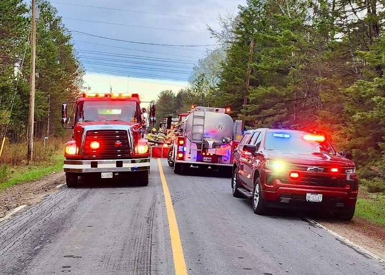 Nottawasaga OPP Detachment are on scene with EssaFire at a structure fire on 30th Sideroad in  Essa Township May, 1, 2023.