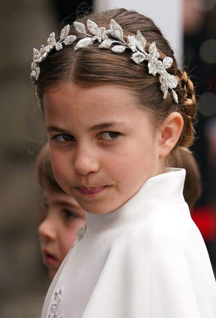 Britain's Prince Louis of Wales and Britain's Princess Charlotte of Wales arrive at Westminster Abbey in central London on May 6, 2023, ahead of the coronations of Britain's King Charles III and Britain's Camilla, Queen Consort.