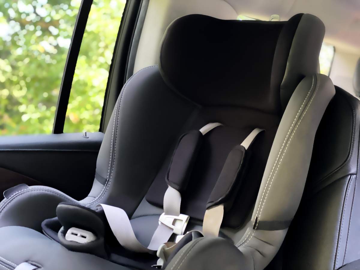 An empty car seat.