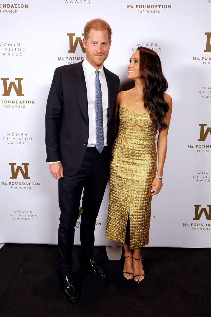 Prince Harry, Duke of Sussex and Meghan, The Duchess of Sussex attend the Ms. Foundation Women of Vision Awards: Celebrating Generations of Progress & Power at Ziegfeld Ballroom on May 16, 2023 in New York City.