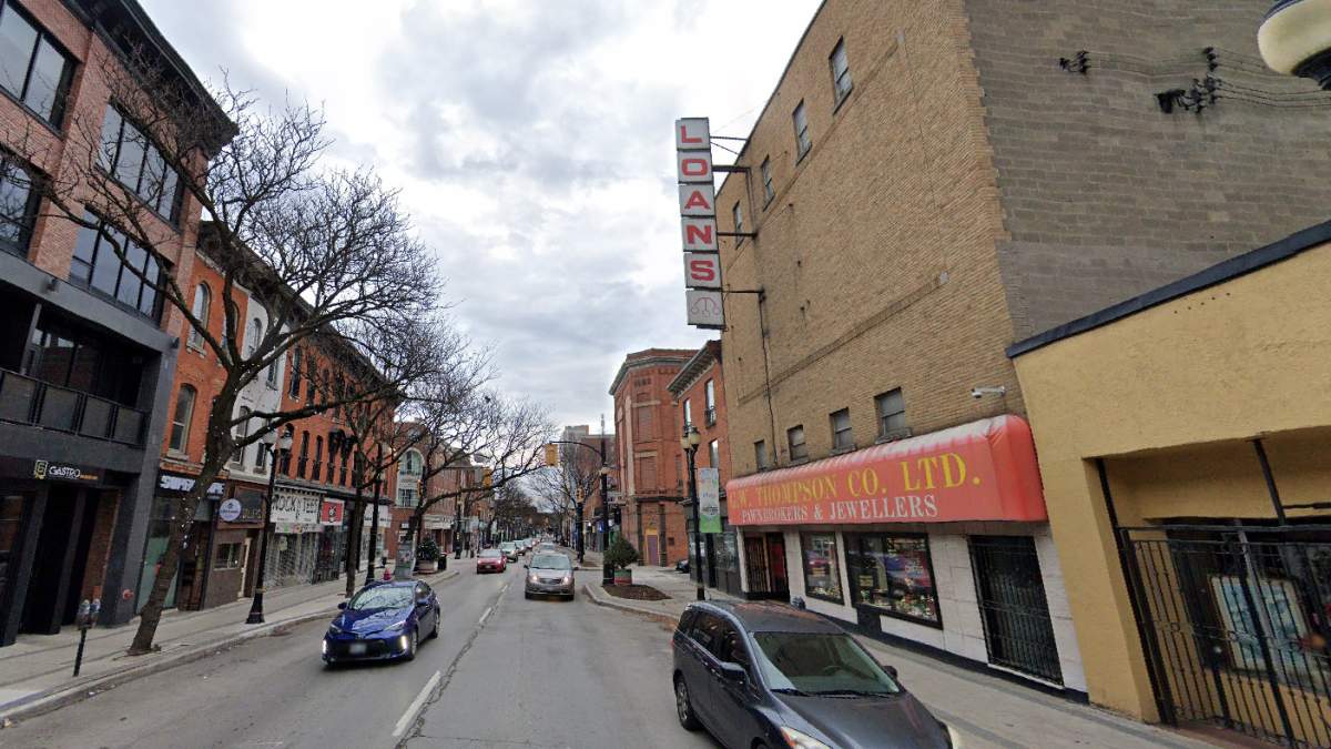 A photo of King Street East in Hamilton, Ont.