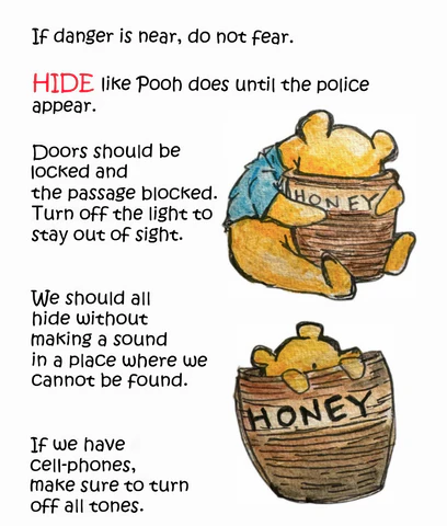 A page from the Winnie-the-Pooh 'Stay Safe' book.