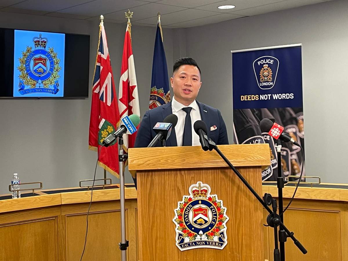 Thai Truong was introduced at London police headquarters as the next chief of police for the city on May 1, 2023.