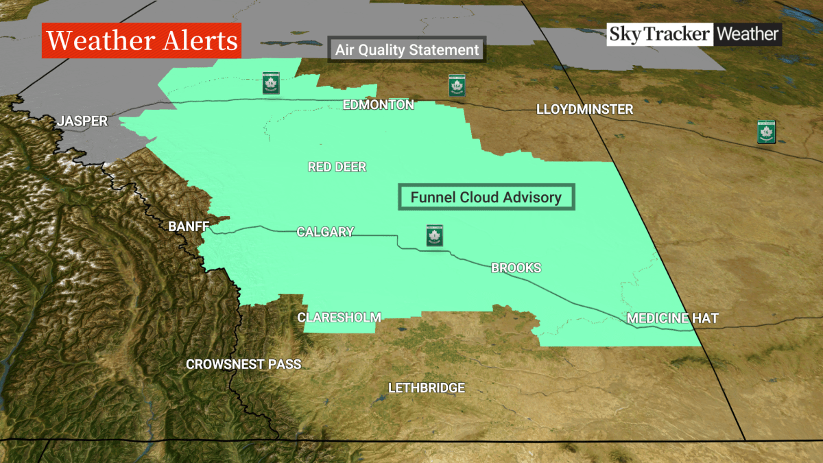 Environment Canada said conditions will be favourable for the development of funnel clouds on Thursday.
