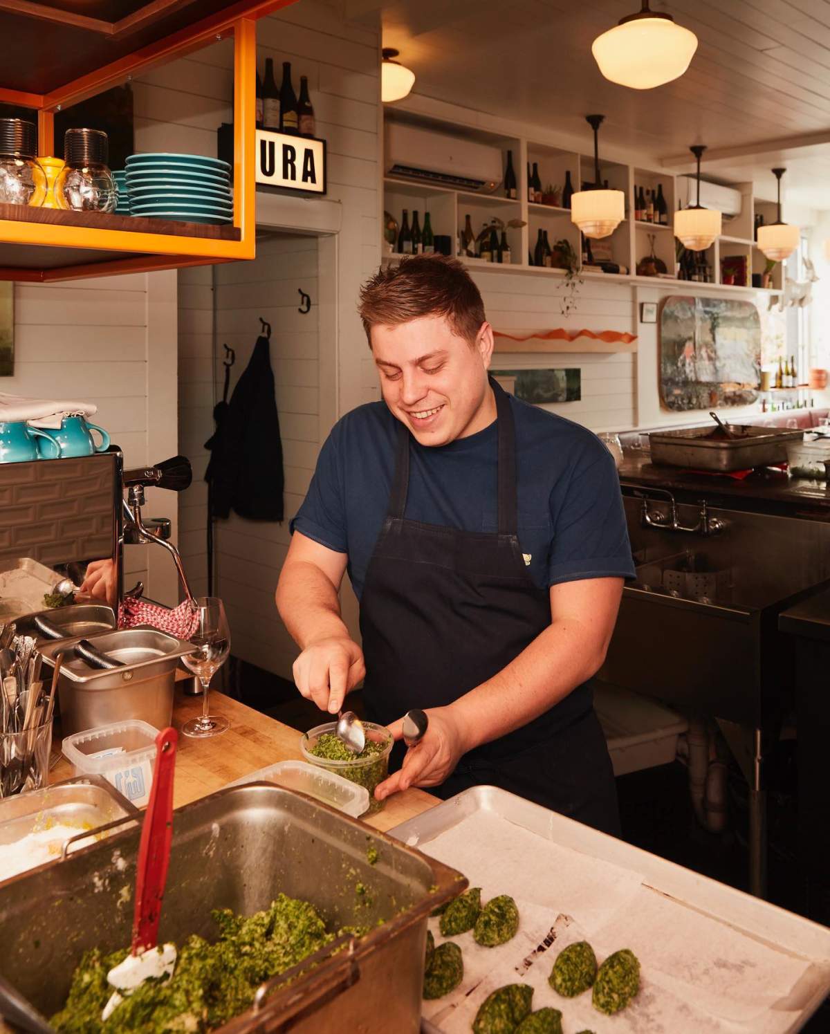 Co-chef and co-owner Marc-Olivier Frappier is pictured in the kitchen.