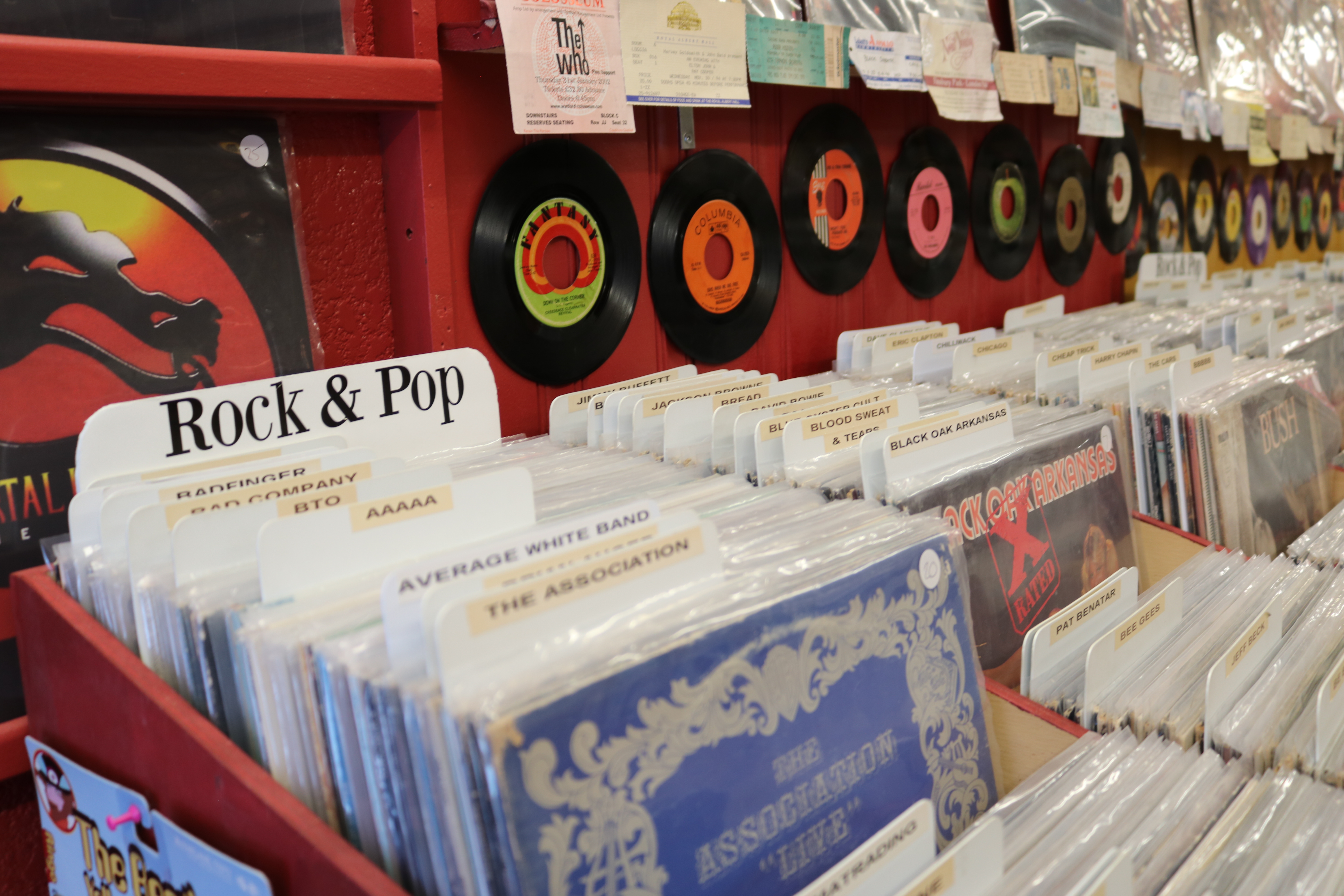 Records on display at Dead Parrott Records in Barrie, Ont.