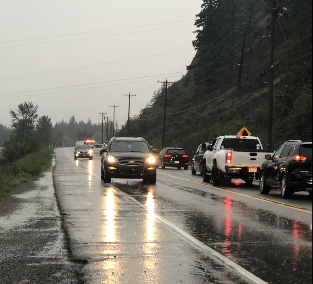 Mudslide closes stretch of Highway 3A.
