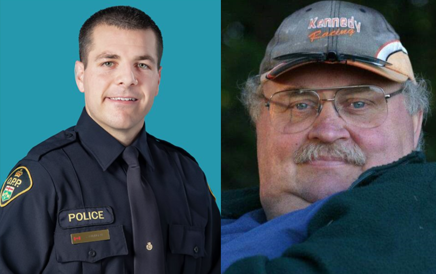 35-year-old OPP as Det. Const. Steven Tourangeau and 71-year-old school bus driver Dave Stewart both died in a collision at an intersection just north of Woodstock, Ont., on May 29, 2023.