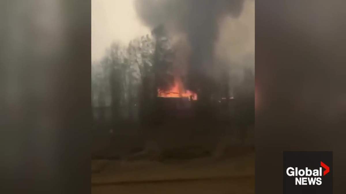 Frightening cell footage as northern Albertans were forced to flee their homes in the Fox Lake area due to wildfire, May 4, 2023.
