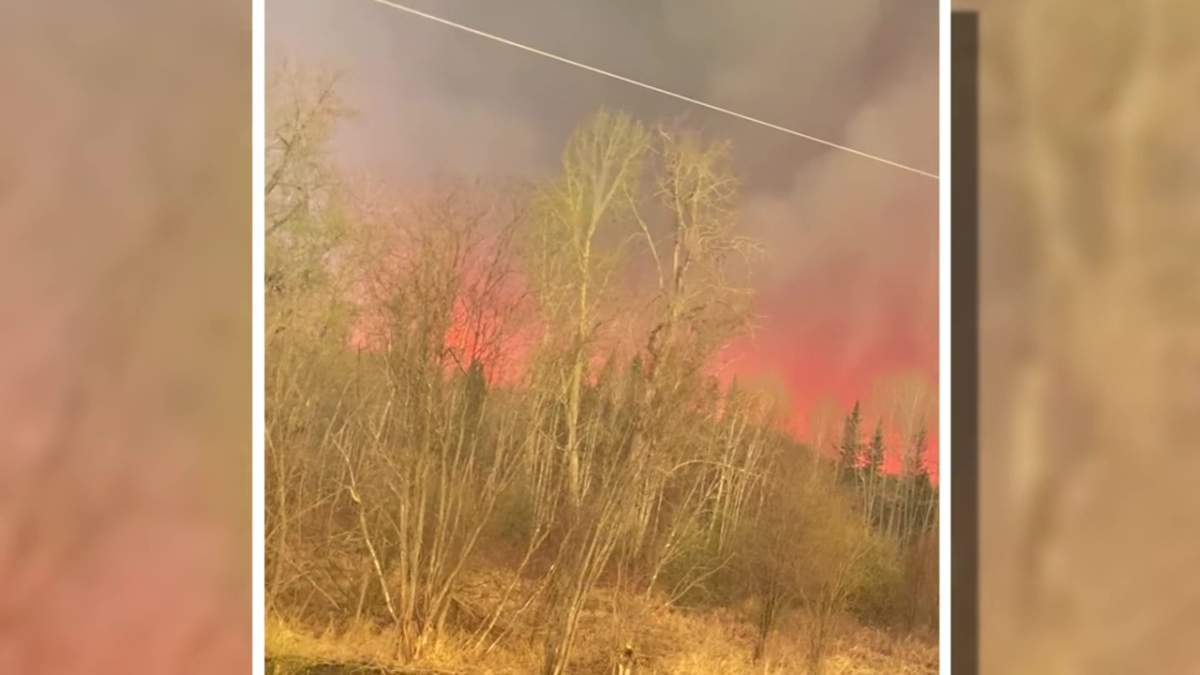 A wildfire in East Prairie Metis Settlement, Alta. on Friday, May 5, 2023.