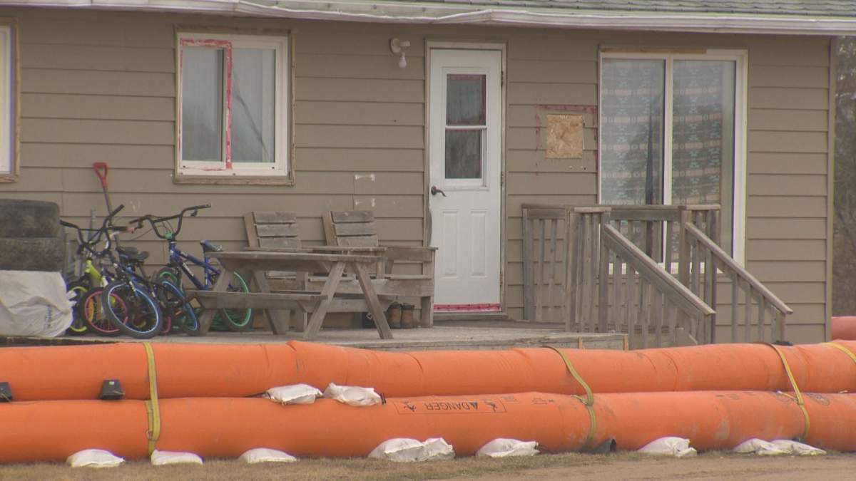 Many homes in Peguis First Nation were sandbagged and tiger diked again this year out of an abundance of caution, as the community was at risk of flooding, but not as significant as in 2022.