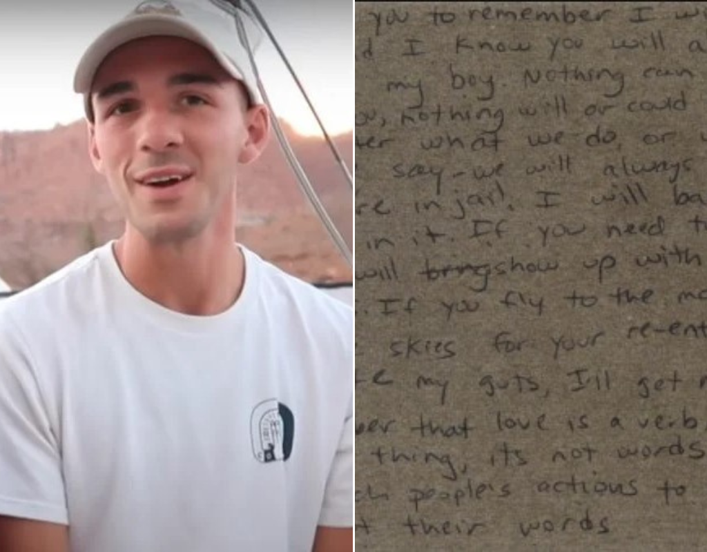 Brian Laundrie (L) was the recipent of a letter from his mom, Roberta Laundrie, in which she promised to help him "dispose of a body" if needed.