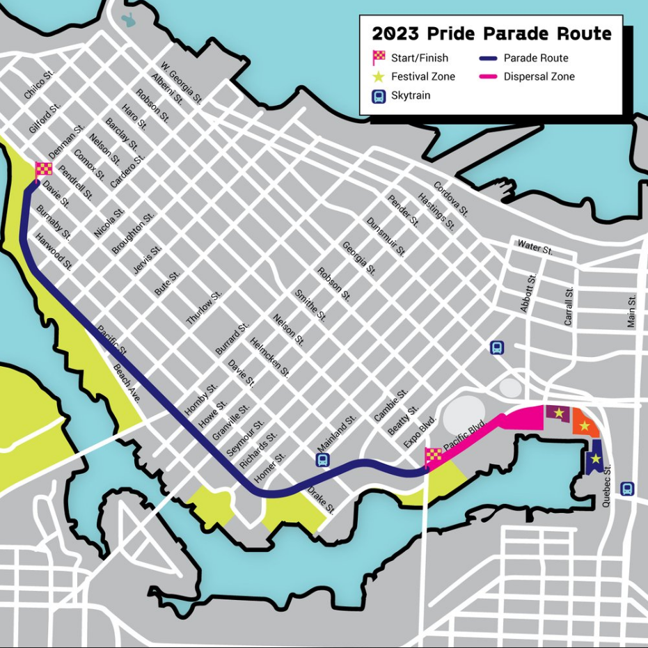 The Vancouver Pride Society revealed the new route of its parade and site of its annual festival on Thurs. May 4, 2023.