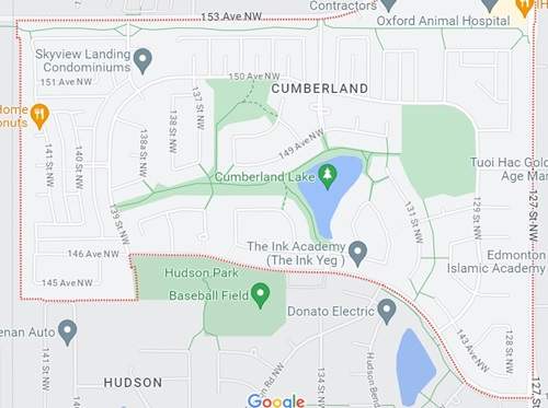 Cumberland neighbourhood in northwest Edmonton,