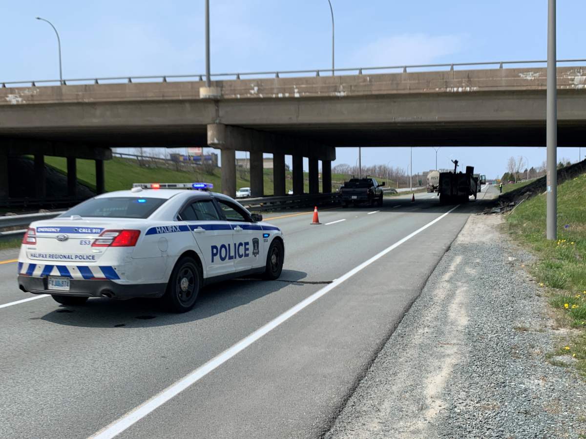 Halifax Regional Police were asking drivers to reduce their speed in that area and take alternate routes if possible to avoid delays.