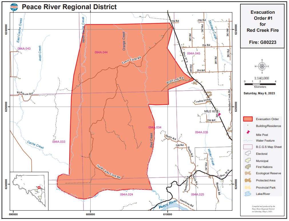 Evac order map Red Creek