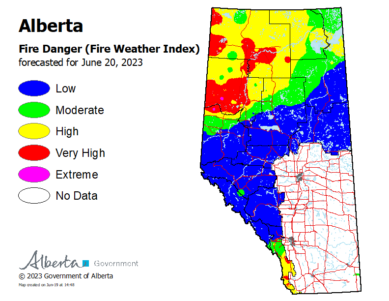 The Alberta Fire Danger Map.