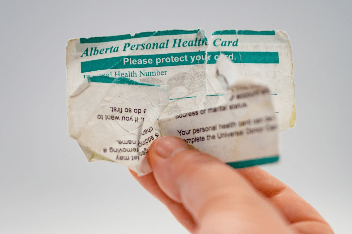 A handout photo of an Alberta personal health card.