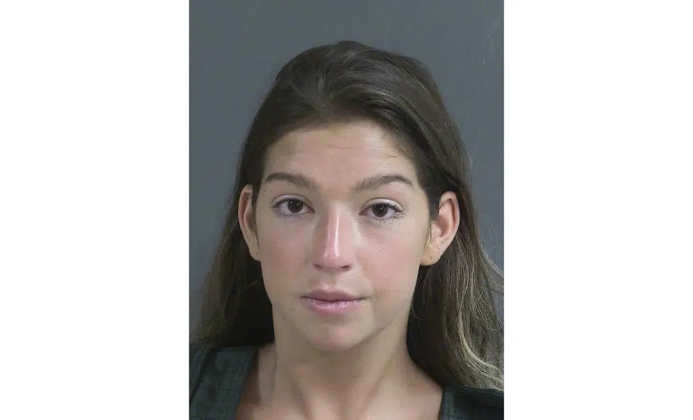 This photo provided by the Charleston County Sheriff's Office, in South Carolina, shows Jamie Lee Komoroski, on April 29, 2023. Komoroski is charged with reckless vehicular homicide and three counts of driving under the influence causing death.