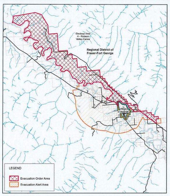Evacuation orders and alerts expanded near McBride as crews fight new 600-hectare fire - image