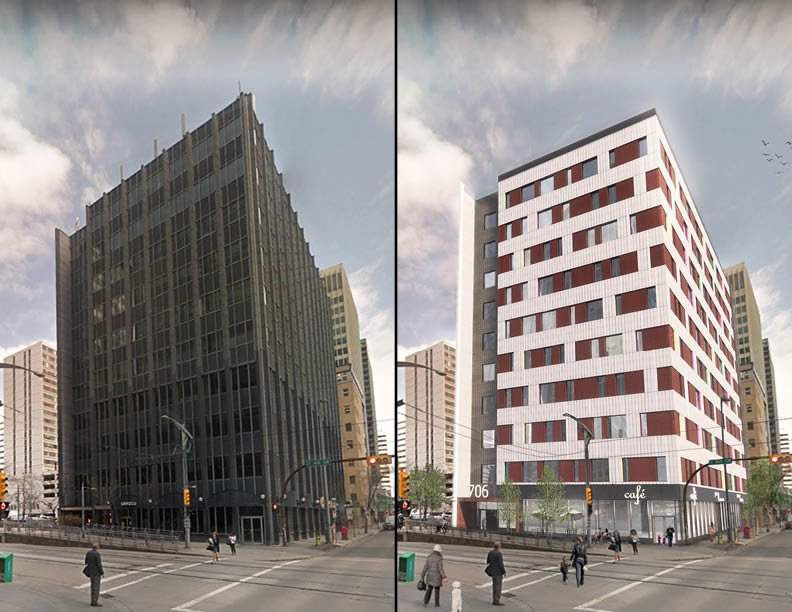Neoma building before and after