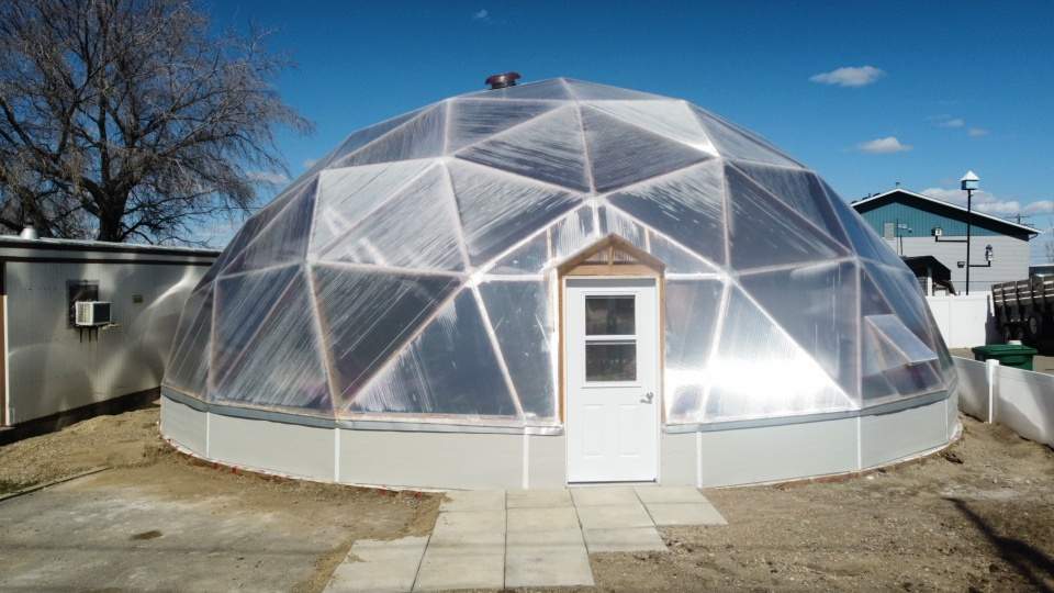 The Saskatchewan couple, Trent Wszolek and Dayna McComb, living in the town of Biggar have built a geodome. A greenhouse that is supposed to work really well in the Saskatchewan climate.