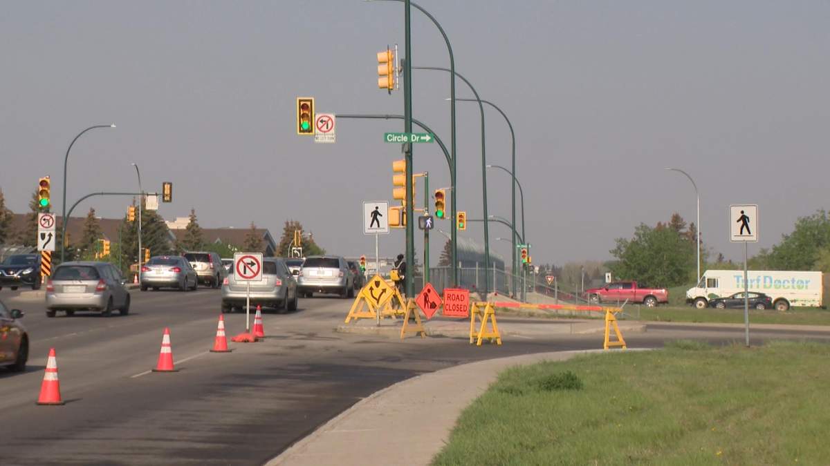 Circle Drive northbound is shut down Wednesday morning.