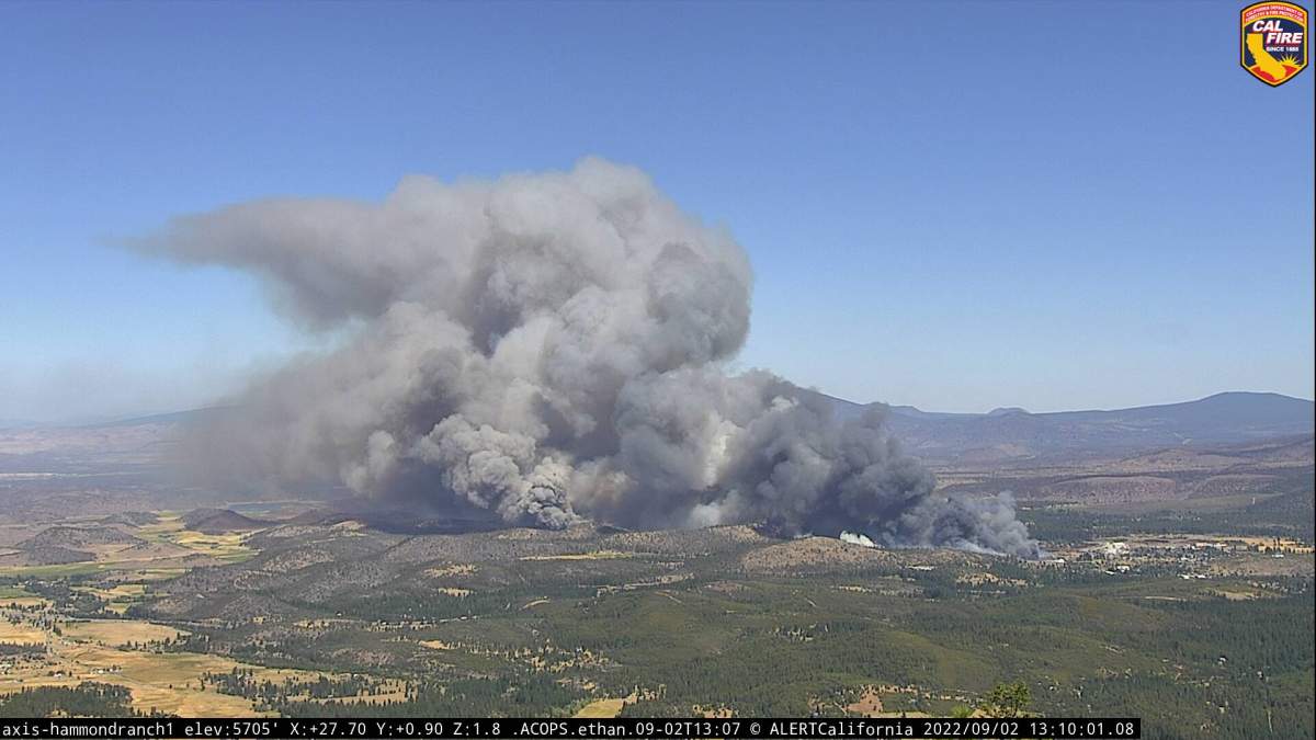 Credit: ALERTCalifornia | UC San DiegoALERTCalifornia Camera captures the Mill Fire near the town of Weed in Northern California on Sept. 2, 2022.