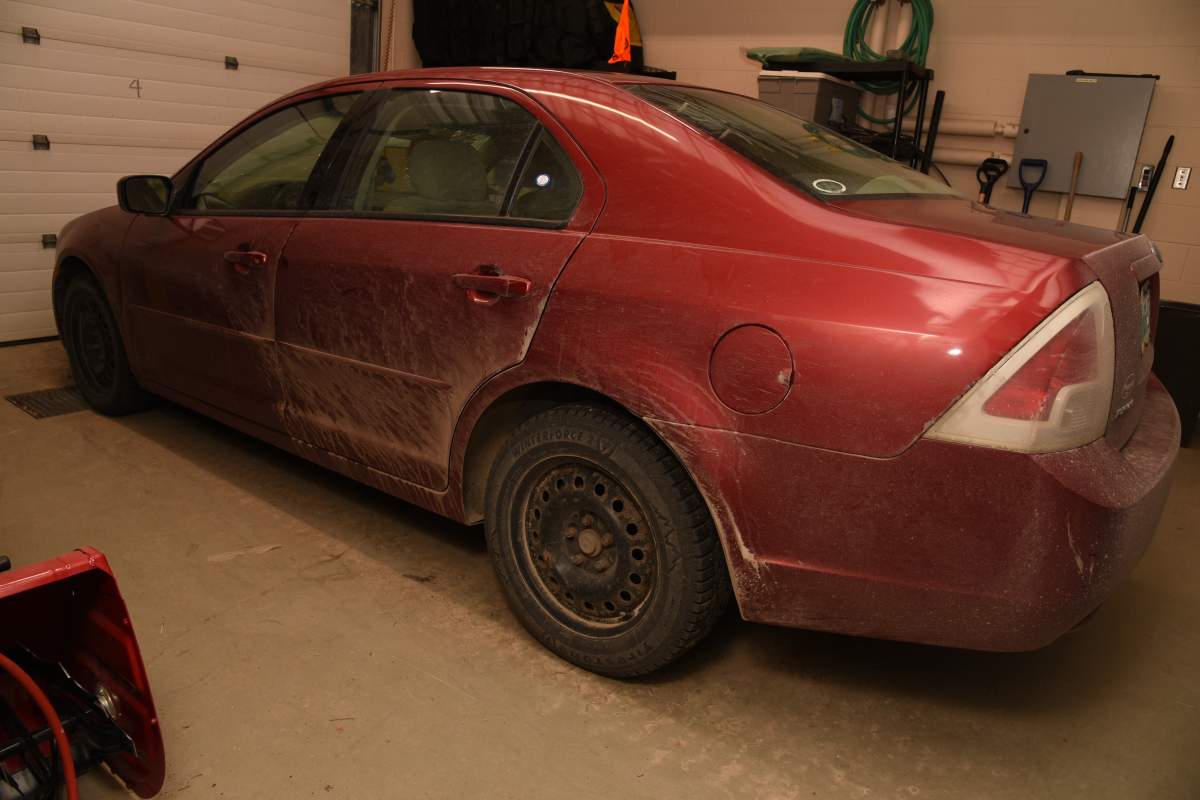 The car Selkirk RCMP say was involved in a collision.