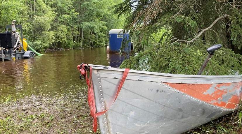 Flooding in Peers, an Alberta hamlet in Yellowhead County on Tuesday, June 20, 2023.