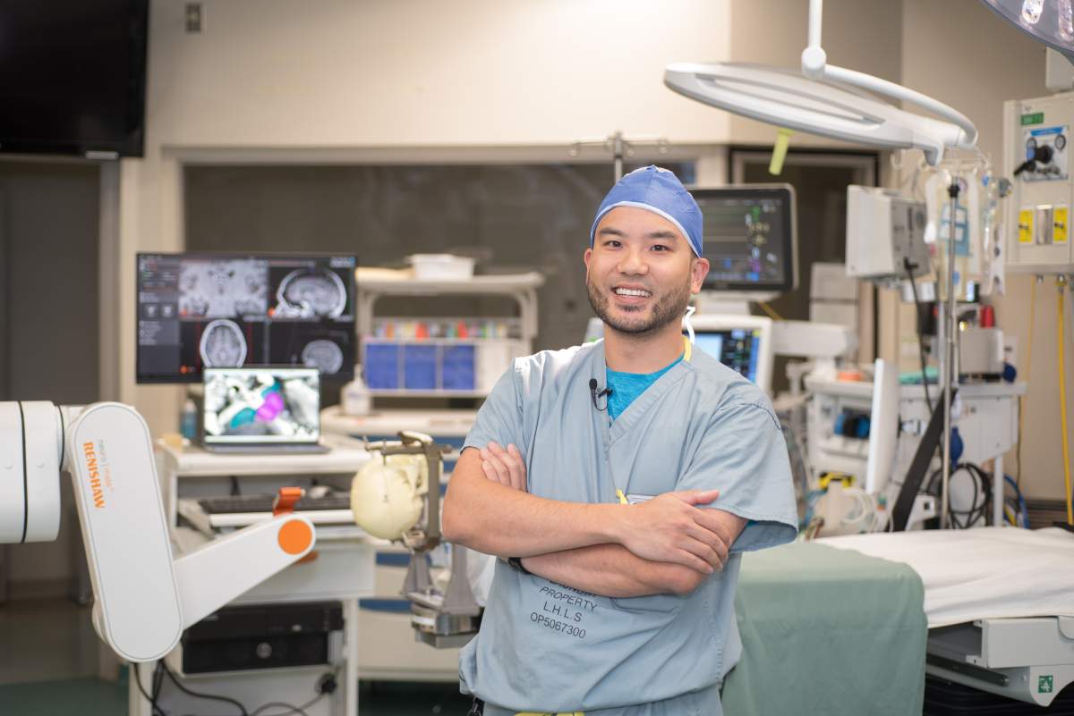 Dr. Jonathan Lau successfully completed three deep brain stimulation surgeries using the Renishaw Neuromate robot since January.